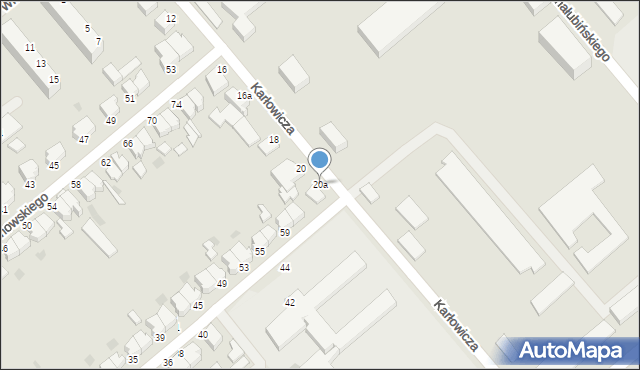 Koszalin, Karłowicza Mieczysława, 20a, mapa Koszalina