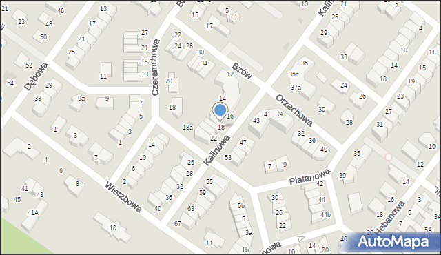 Koszalin, Kalinowa, 18, mapa Koszalina