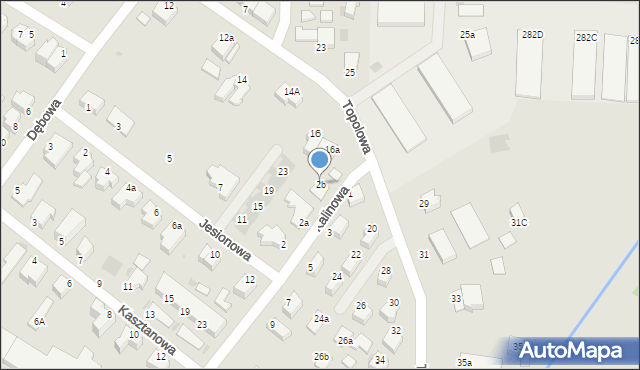 Koszalin, Kalinowa, 2b, mapa Koszalina