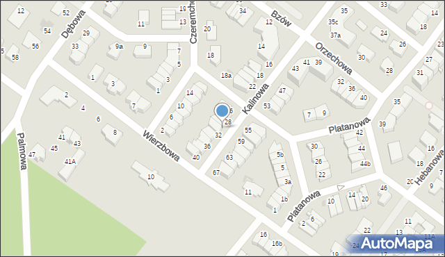 Koszalin, Kalinowa, 30, mapa Koszalina