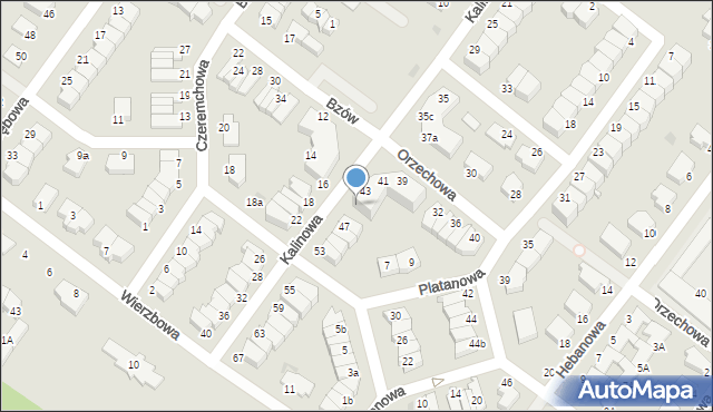 Koszalin, Kalinowa, 45, mapa Koszalina