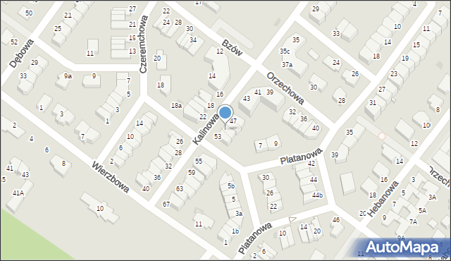 Koszalin, Kalinowa, 51, mapa Koszalina