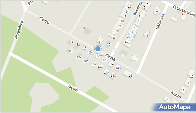 Koszalin, Kacza, 12, mapa Koszalina