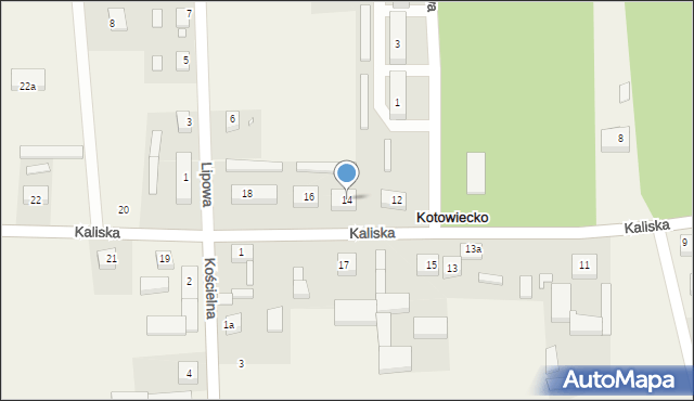 Kotowiecko, Kaliska, 14, mapa Kotowiecko