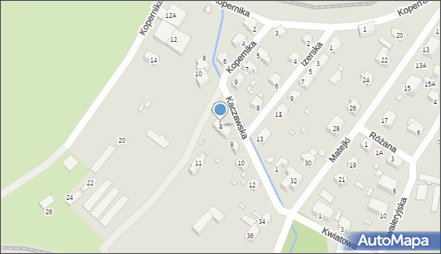 Kowary, Kaczawska, 4, mapa Kowary