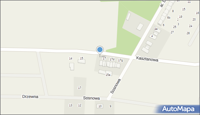 Koźlice, Kasztanowa, 17a, mapa Koźlice