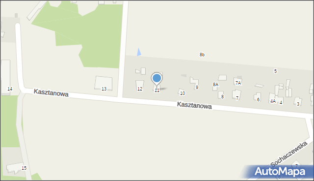 Kozłów Biskupi, Kasztanowa, 11, mapa Kozłów Biskupi