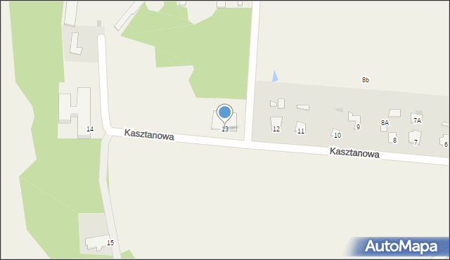 Kozłów Biskupi, Kasztanowa, 13, mapa Kozłów Biskupi