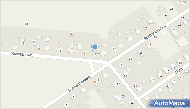 Kozłów Biskupi, Kasztanowa, 2, mapa Kozłów Biskupi