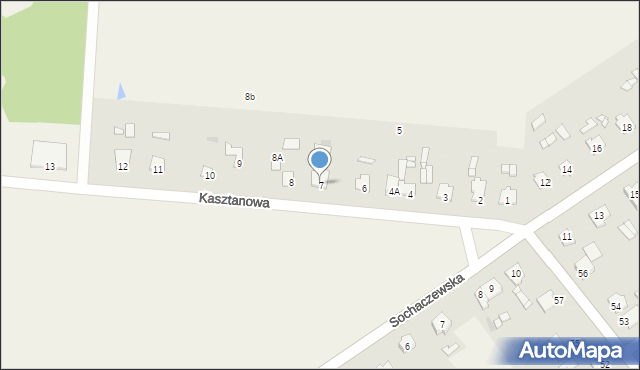 Kozłów Biskupi, Kasztanowa, 7, mapa Kozłów Biskupi