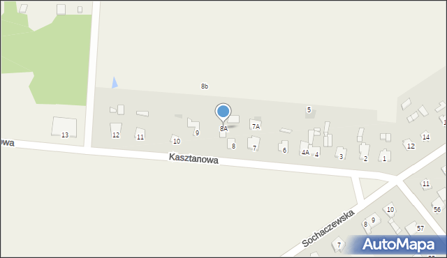 Kozłów Biskupi, Kasztanowa, 8A, mapa Kozłów Biskupi