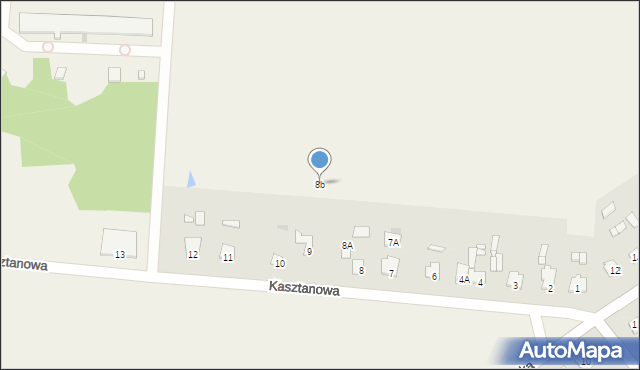 Kozłów Biskupi, Kasztanowa, 8b, mapa Kozłów Biskupi