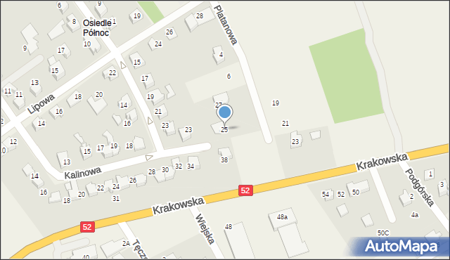 Kozy, Kalinowa, 25, mapa Kozy