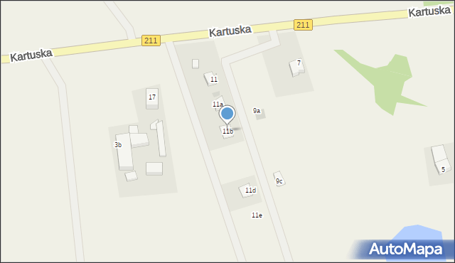 Kożyczkowo, Kartuska, 11b, mapa Kożyczkowo