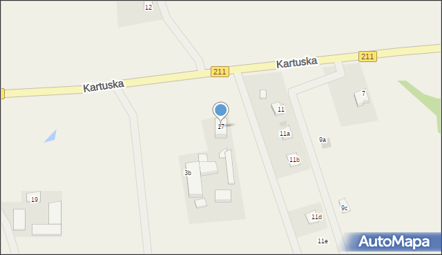 Kożyczkowo, Kartuska, 17, mapa Kożyczkowo