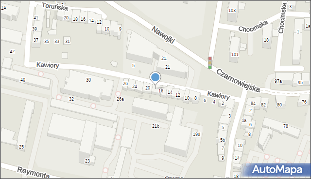 Kraków, Kawiory, 18, mapa Krakowa