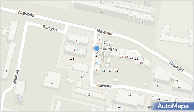 Kraków, Kawiory, 41, mapa Krakowa
