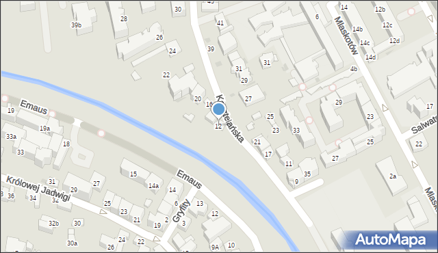 Kraków, Kasztelańska, 12, mapa Krakowa