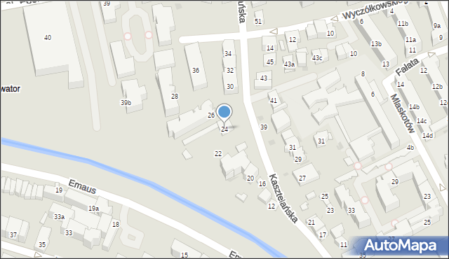 Kraków, Kasztelańska, 24, mapa Krakowa