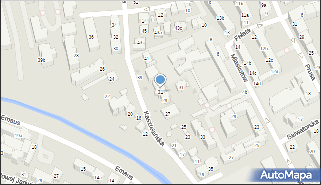 Kraków, Kasztelańska, 31, mapa Krakowa