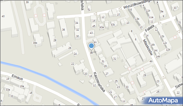 Kraków, Kasztelańska, 39, mapa Krakowa