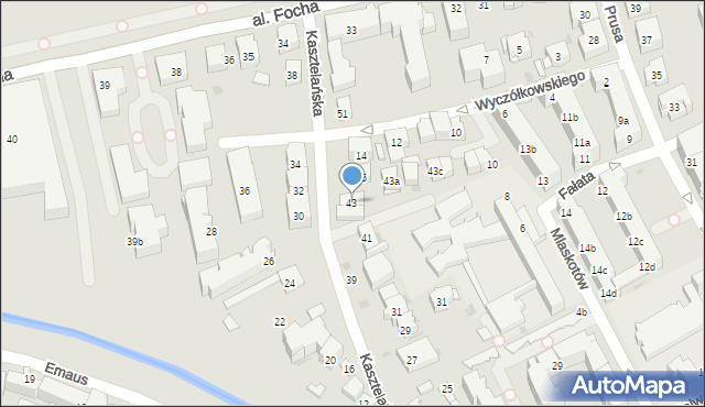 Kraków, Kasztelańska, 43, mapa Krakowa