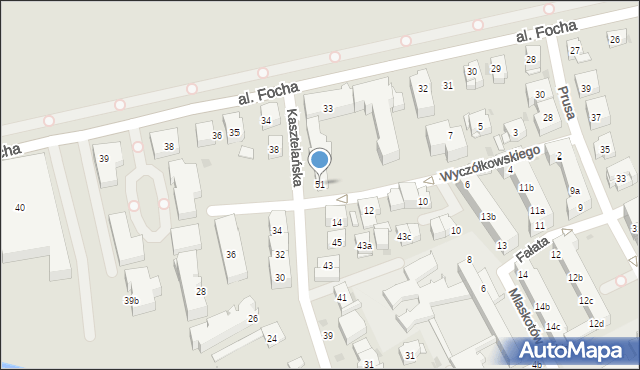 Kraków, Kasztelańska, 51, mapa Krakowa