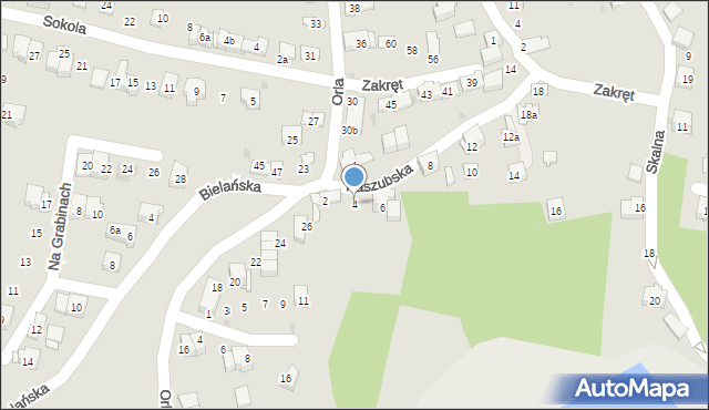 Kraków, Kaszubska, 4, mapa Krakowa