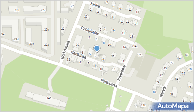 Kraków, Kadłubka Wincentego, bp., 7a, mapa Krakowa