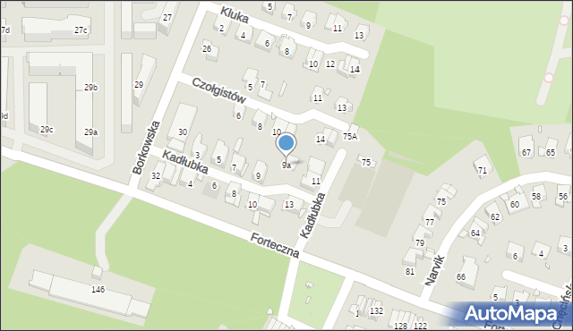 Kraków, Kadłubka Wincentego, bp., 9a, mapa Krakowa