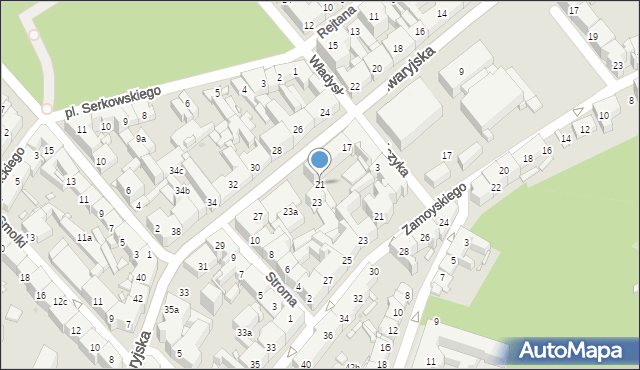 Kraków, Kalwaryjska, 21, mapa Krakowa