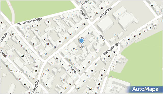 Kraków, Kalwaryjska, 23, mapa Krakowa