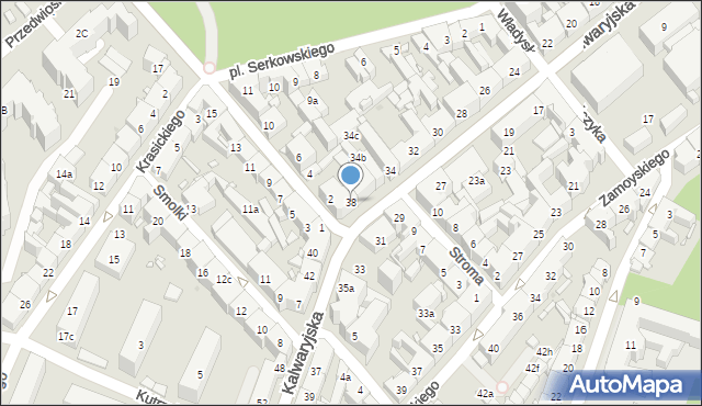 Kraków, Kalwaryjska, 38, mapa Krakowa