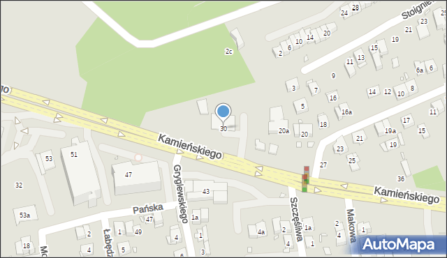 Kraków, Kamieńskiego Henryka, 30, mapa Krakowa