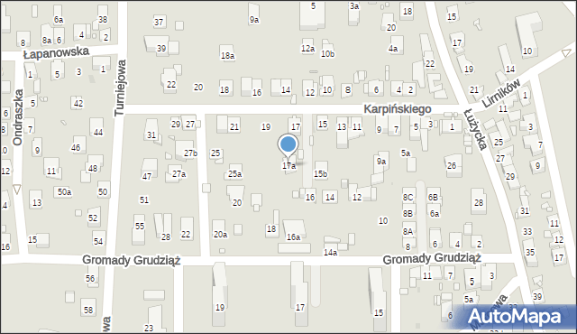 Kraków, Karpińskiego Franciszka, 17a, mapa Krakowa