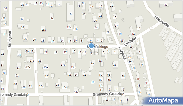 Kraków, Karpińskiego Franciszka, 9, mapa Krakowa