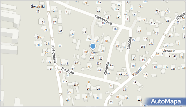 Kraków, Kanarkowa, 10f, mapa Krakowa