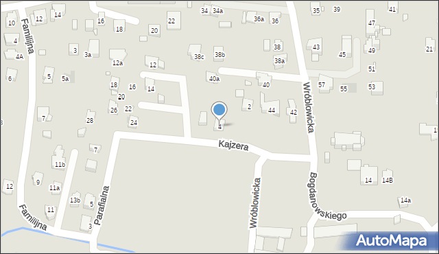 Kraków, Kajzera Władysława, ks., 4, mapa Krakowa