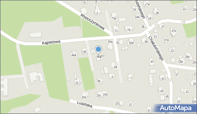 Kraków, Kąpielowa, 50a, mapa Krakowa