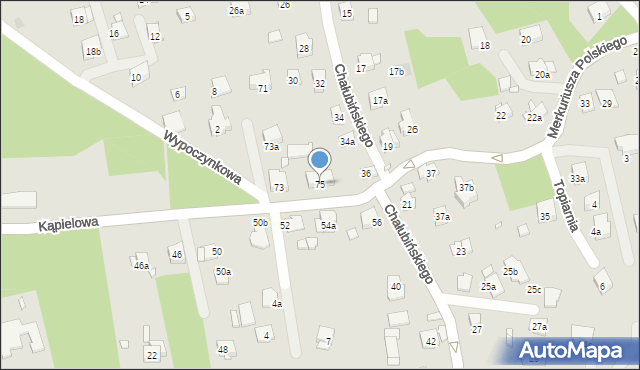 Kraków, Kąpielowa, 75, mapa Krakowa