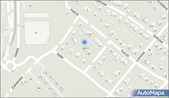 Kraków, Kacza, 9D, mapa Krakowa