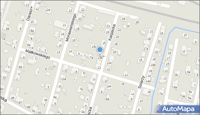 Kraków, Karpacka, 13b, mapa Krakowa