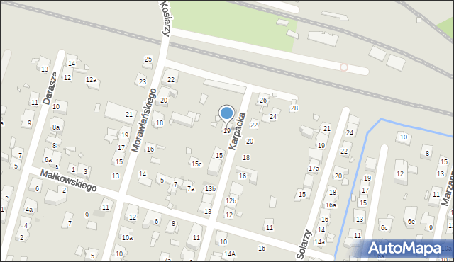 Kraków, Karpacka, 19, mapa Krakowa