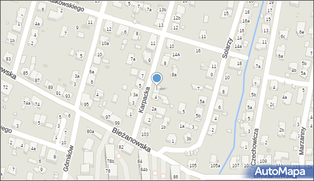 Kraków, Karpacka, 6, mapa Krakowa