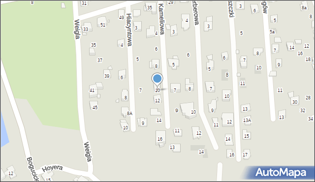 Kraków, Kameliowa, 10, mapa Krakowa