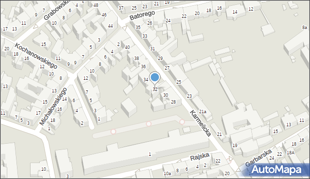 Kraków, Karmelicka, 32, mapa Krakowa
