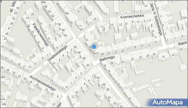 Kraków, Karmelicka, 37, mapa Krakowa