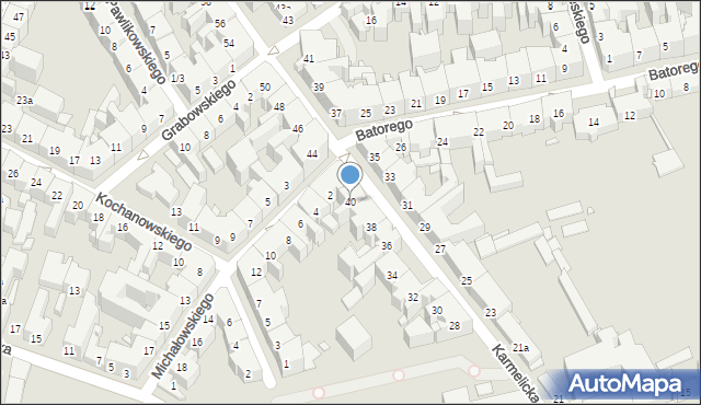 Kraków, Karmelicka, 40, mapa Krakowa