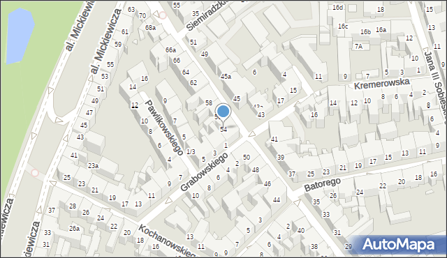 Kraków, Karmelicka, 54, mapa Krakowa