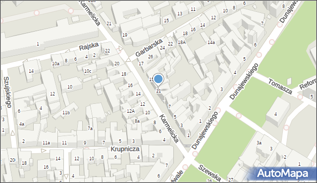 Kraków, Karmelicka, 11, mapa Krakowa